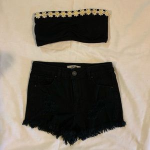 3/$20 Refuge Black Ripped Jean Shorts